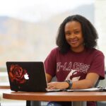 Photo of Vanessa Mbuyi Kaja, ‘21, a cellular and molecular biology graduate student who will graduate in May. Mbuyi earned an undergraduate degree from UW-La Crosse in microbiology.