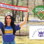 Photo of Mrs. Wisconsin America 2022 Sasha Everett, an alum of UW-Stevens Point, who is partnering with her alma mater for a book drive at a Wausau Woodchucks baseball game.