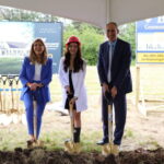 Photo of Dr. Tina Sauerhammer, UW-Green Bay Chancellor Mike Alexander, and Becky Bartoszek, President and CEO of the Fox Cities Chamber of Commerce, posing with shovels and ceremonially throw dirt to mark the groundbreaking of the new Wisconsin Institute of Plastic Surgery & Dermatology facility at 4100 N Lightning Drive. From left to right: Becky Bartoszek, President and CEO of the Fox Cities Chamber of Commerce, Dr. Tina Sauerhammer, UW-Green Bay Chancellor Mike Alexander. Photo Credit: Katie Hammerton, Office of the Fox Cities Chamber of Commerce.