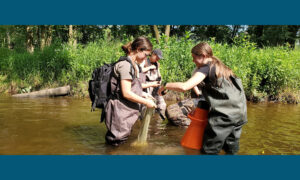 Photo of High School Summer Scholars conducting a mussel survey.