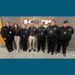 Photo of UW-Platteville graduates: Cassie Strandberg, Evelyn Marx, Whitney Miller, Dondi Stender, Devin Woida, Tyler Krueger and Jacob Brandt. “Each graduate brings their own unique skills, personality and approach to our team,” said Milwaukee Police Forensics Services Director Ryan Orlovsky.