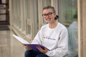 Photo of Olivia Spencer, a first-year 1+2+1 nursing student at UWSP at Marshfield, who found the right fit at the smaller campus that is close to her home and work.