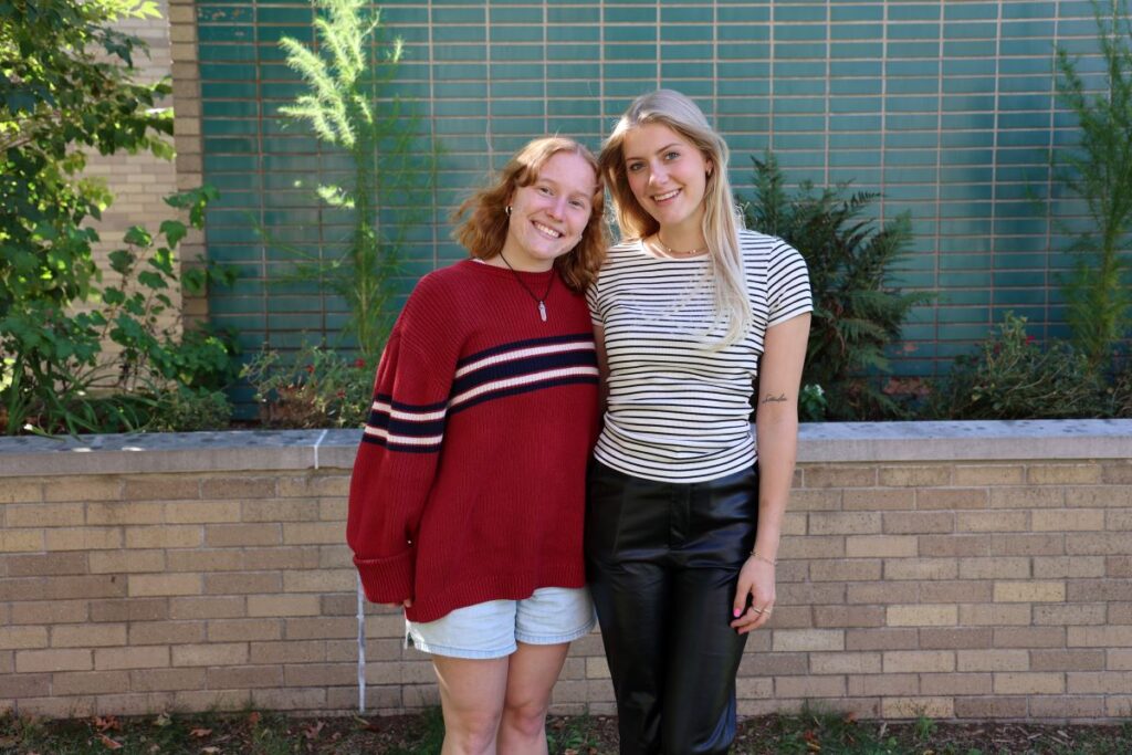 Photo of UW-Stevens Point students Kylie Newton (left) and Morgan Hansen (right), who will travel to Spain to teach English to native Spanish speakers.