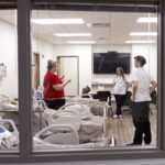 Photo of a new nursing lab, which opened on the UW-Whitewater at Rock County campus in Janesville, the result of a collaborative nursing degree program with Edgewood College. (UW-Whitewater photo/Craig Schreiner)