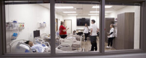 Photo of a new nursing lab, which opened on the UW-Whitewater at Rock County campus in Janesville, the result of a collaborative nursing degree program with Edgewood College. (UW-Whitewater photo/Craig Schreiner)