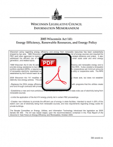2005 Wisconsin Act 141: Energy Efficiency