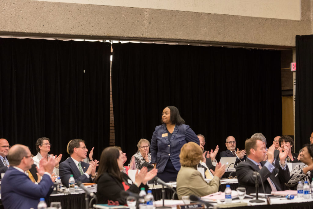 Photo of Board of Regents meeting hosted by UW-Milwaukee on June 6, 2019. (Photo by Mikaila Dusenberry/UW-Milwaukee)